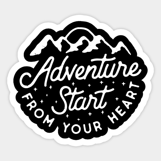 adventure start from you heart Sticker by tirani16